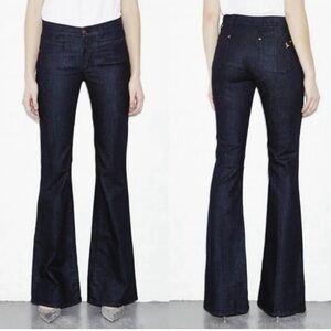 MIH marrahkesh Y2K mid rise kick flare Women's Dark Blue Jeans